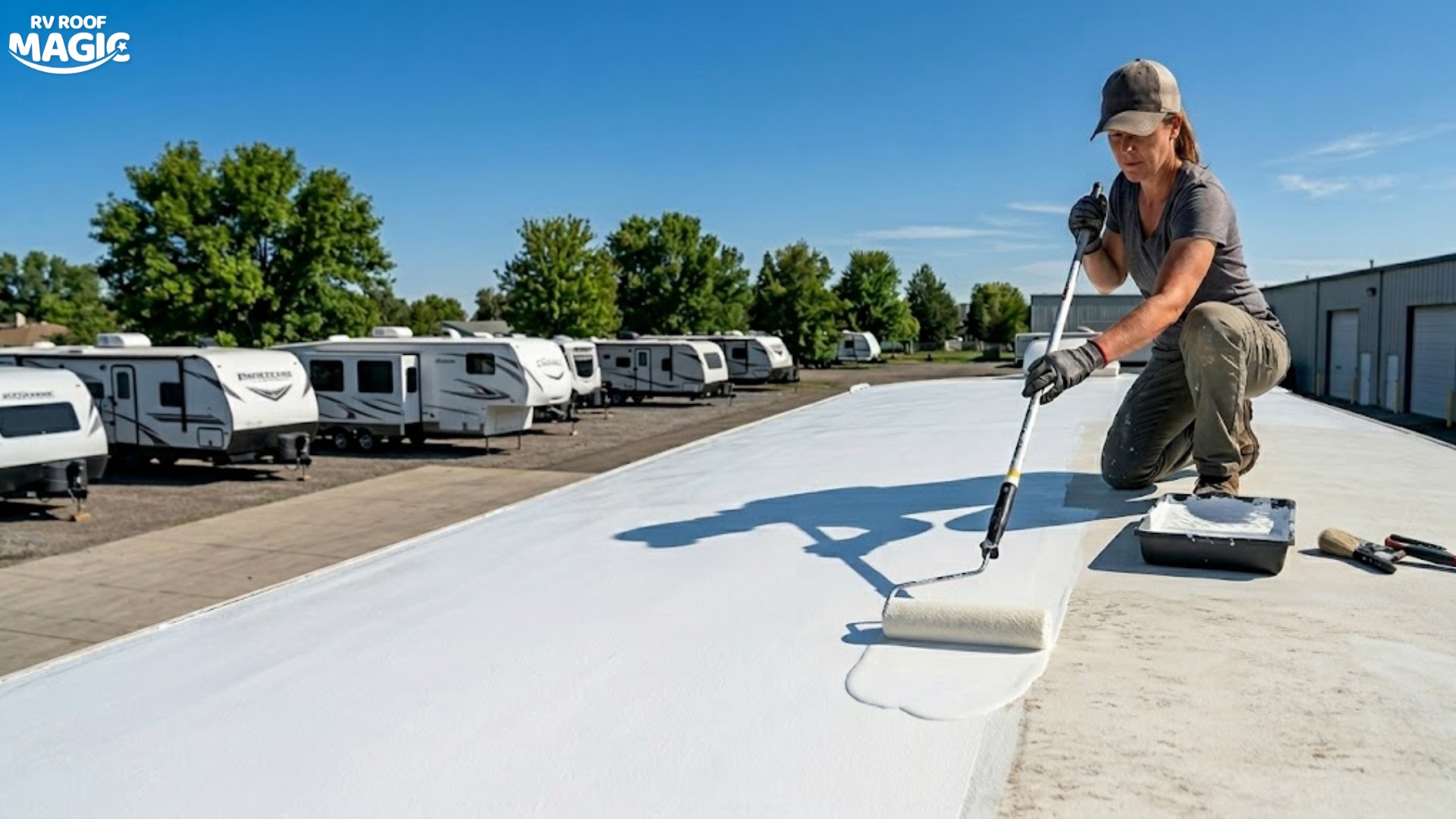 Step-by-step DIY RV roof leak repair using EPDM liquid rubber coating